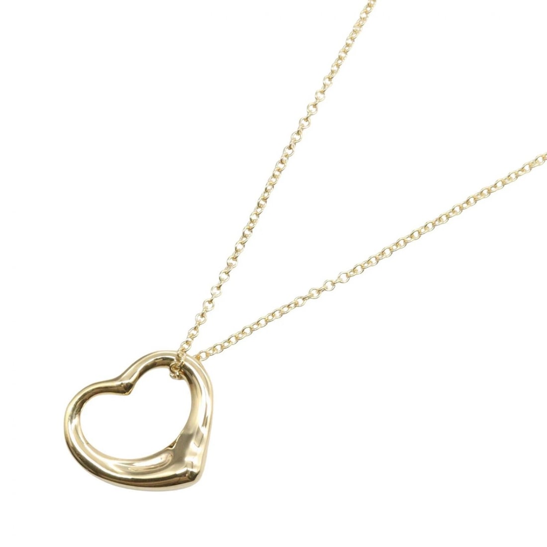 TIFFANY?CO OPEN HEART NECKLACE PENDANT 18KYG: TIFFANY?CO Open Heart Necklace Pendant 18KYG Brand: TIFFANY?CO Type: Necklace Material: K18 (Yellow Gold) Color: Yellow Gold Size: Size Neck rotation?40.5cm(15.9") Motif W?15mm x H?13mm(0.6" x 0.5