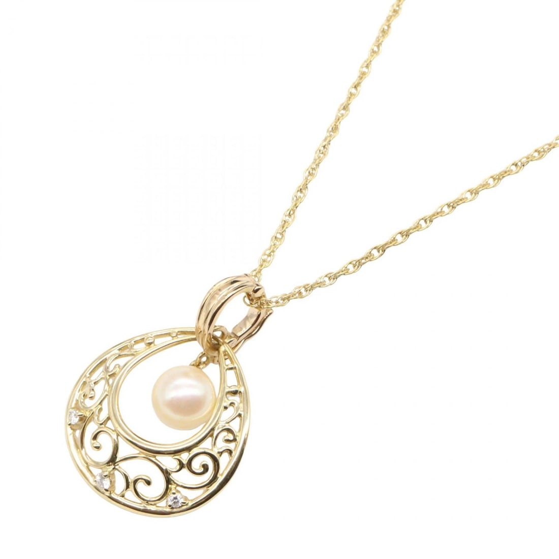 MIKIMOTO PEARL DIAMOND NECKLACE PENDANT 18KYG: MIKIMOTO Pearl Diamond Necklace Pendant 18KYG Brand: MIKIMOTO Type: Necklace Material: K18 (Yellow Gold) Color: Yellow Gold Size: Size Neck rotation?40cm(15.7") Motif W?21mm x H?30mm(0.8" x 1.2")