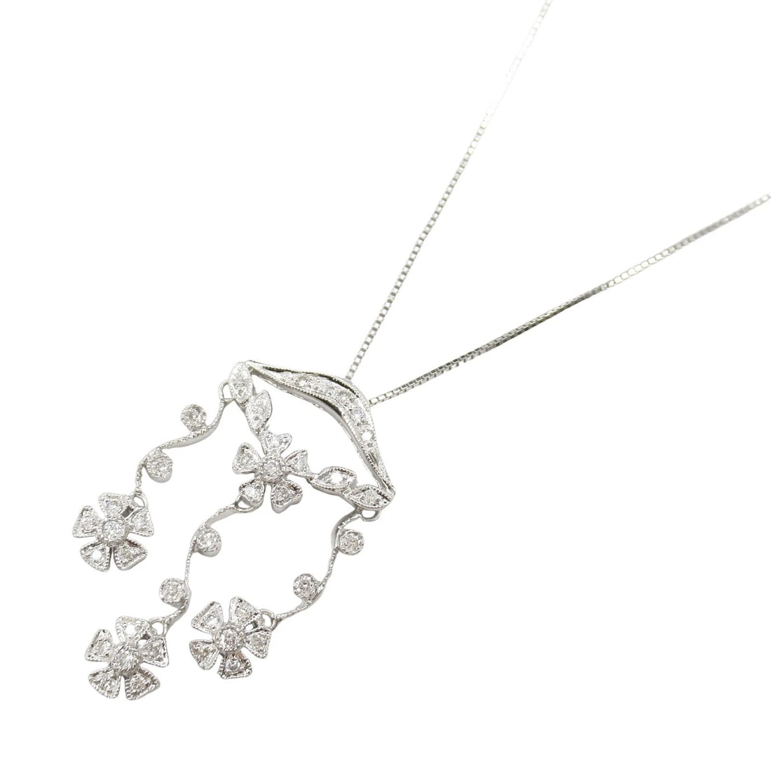 JEWELRY DIAMOND NECKLACE PENDANT 18KWG (1 of 3)