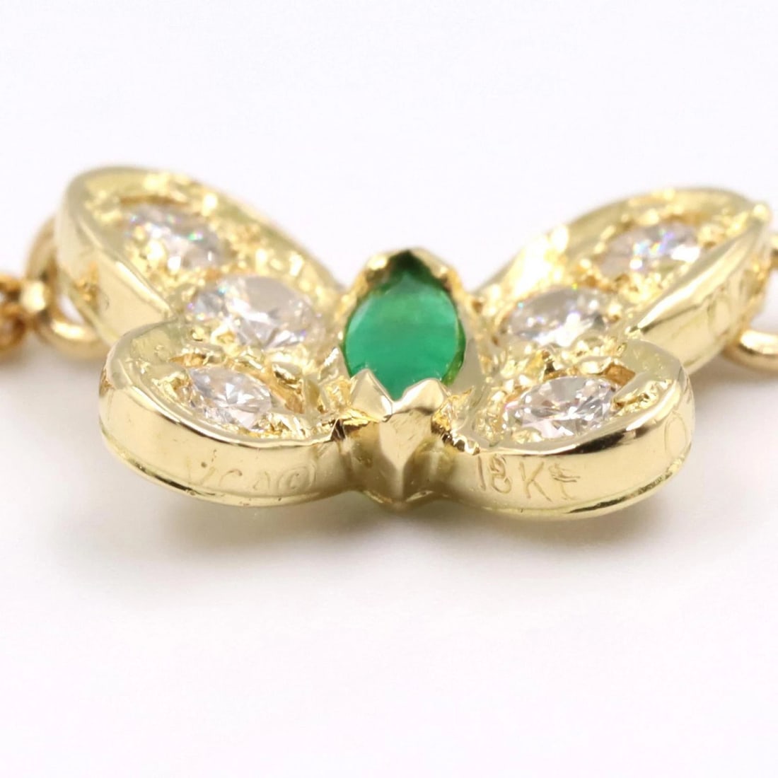 VAN CLEEF & ARPELS EMERALD PAPILLON NECKLACE DIAMOND - 3