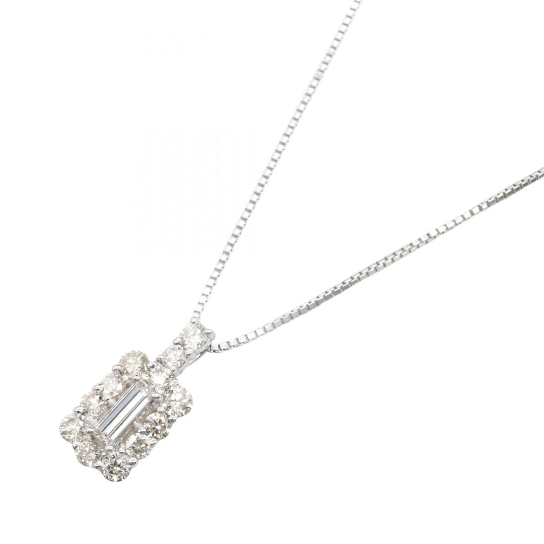 JEWELRY DIAMOND NECKLACE PENDANT PT900: JEWELRY Diamond Necklace Pendant Pt900 Brand: JEWELRY Type: Necklace Material: Pt900 Platinum Main Stone/Creation Natural Color: Platinum Size: Size Neck rotation?46cm(18.1") Motif W?7mm x