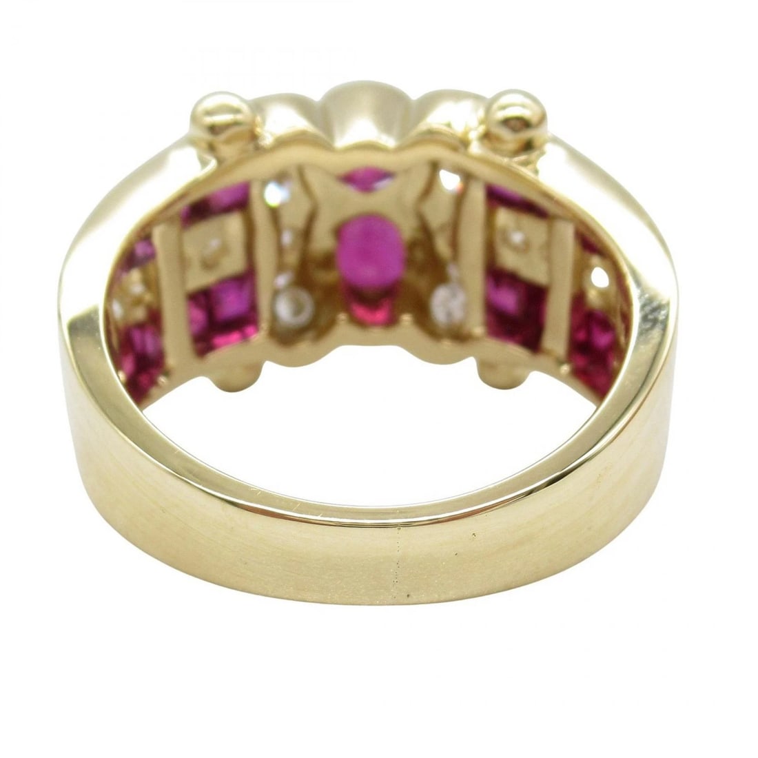 JEWELRY RUBY DIAMOND RING 18KYG - 3