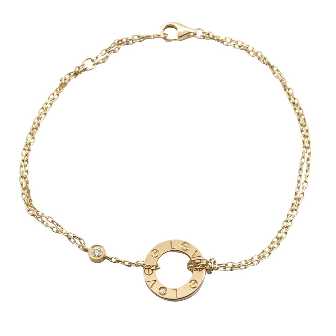 CARTIER LOVE CIRCLE BRACELET 2P DIAMOND 18KYG (1 of 5)
