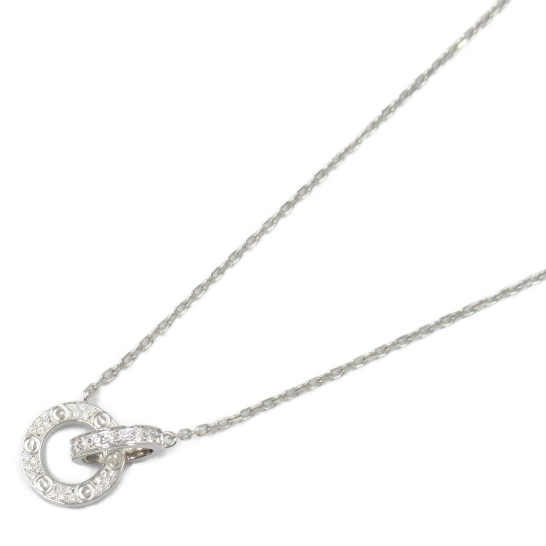 CARTIER BABY LOVE NECKLACE DIAMOND PENDANT 18KWG (1 of 6)