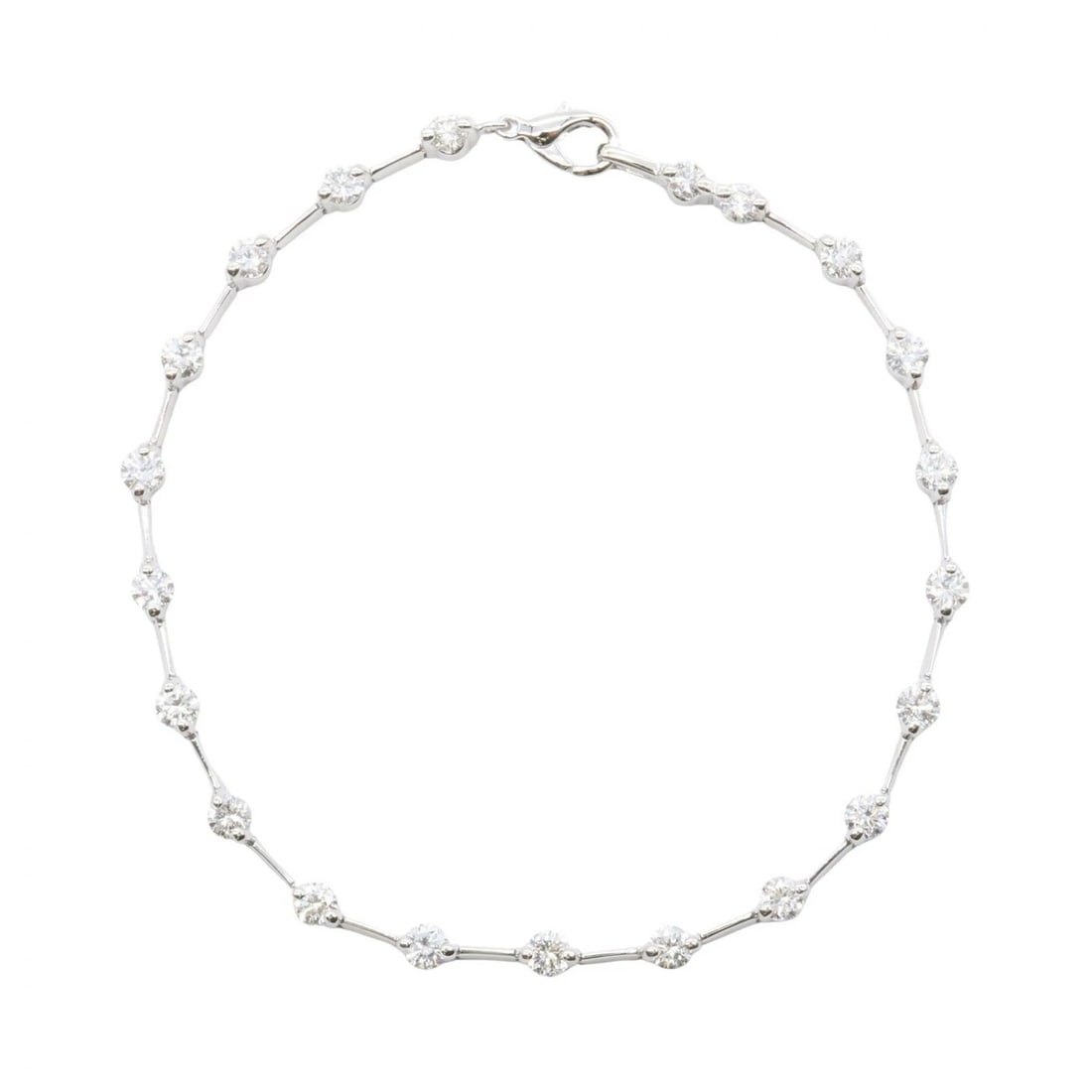 JEWELRY DIAMOND BRACELET 18KWG WHITE GOLD CLEAR: JEWELRY Diamond Bracelet 18KWG White Gold Clear Brand: JEWELRY Type: Bracelet Material: K18WG?White Gold? Main Stone/Creation Natural Color: White Gold Size: Size Motif W?3mm x H?3mm(0.1" x 0.1")