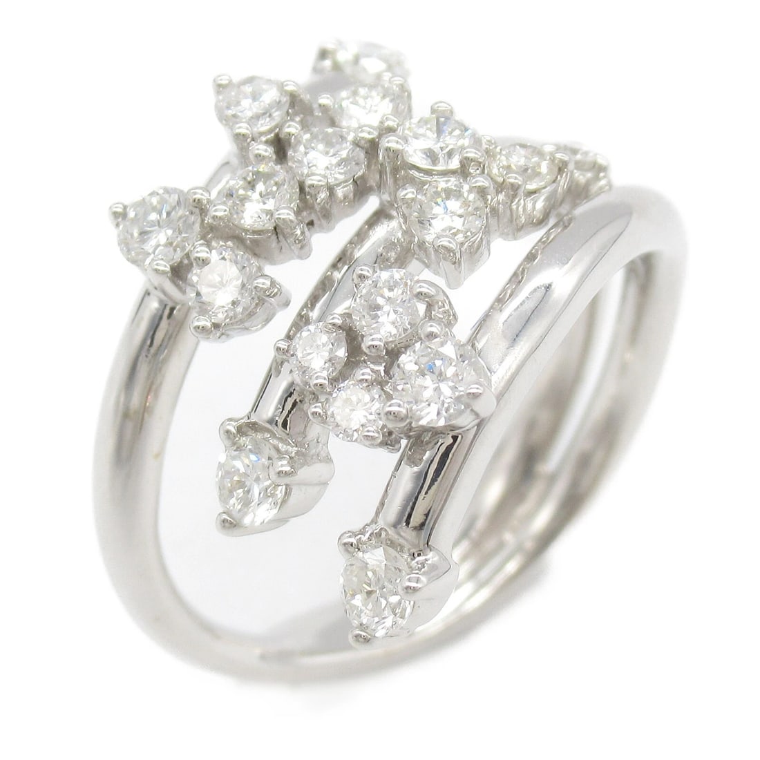 JEWELRY DIAMOND OPEN WRAP RING 18KWG (1 of 4)