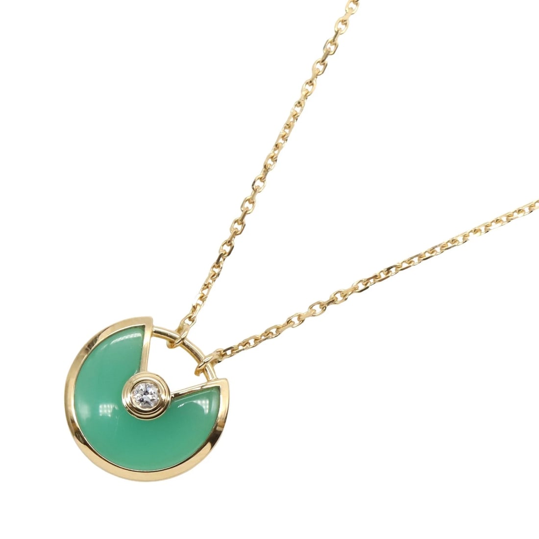 CARTIER AMULET DE CARTIER NECKLACE CHRYSOPRASE 18KYG (1 of 3)