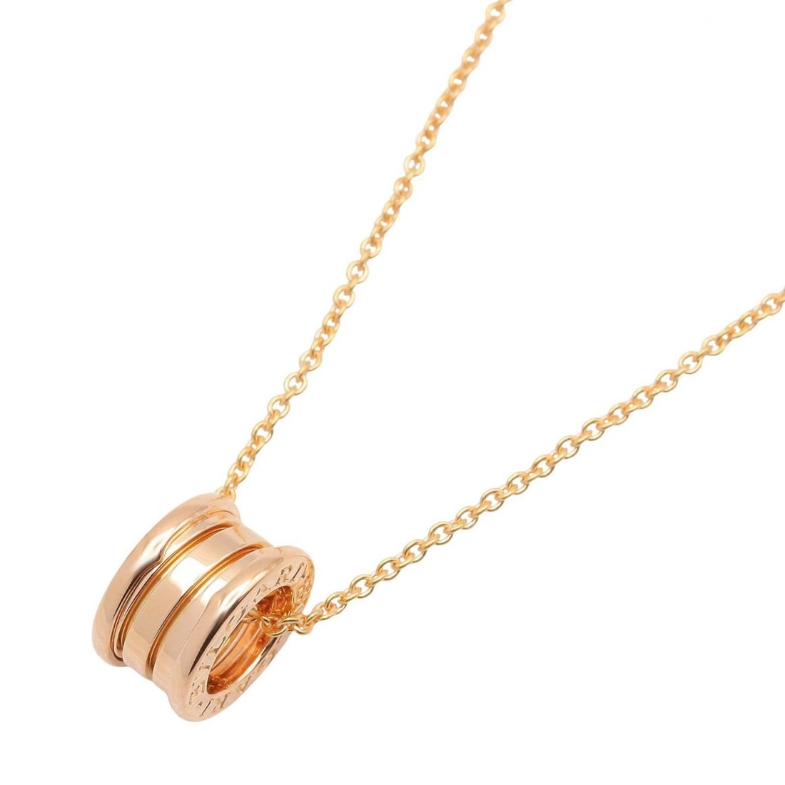 BVLGARI B-ZERO1 NECKLACE PENDANT 18KRG PINK ROSE GOLD: BVLGARI B-zero1 Necklace Pendant 18KRG Pink Rose Gold Brand: BVLGARI Type: Necklace Material: K18PG?Rose Gold? Color: Rose Gold Size: Size Neck rotation?38~45cm(15.0") Motif W?8.7mm x H?14.6mm(0.3