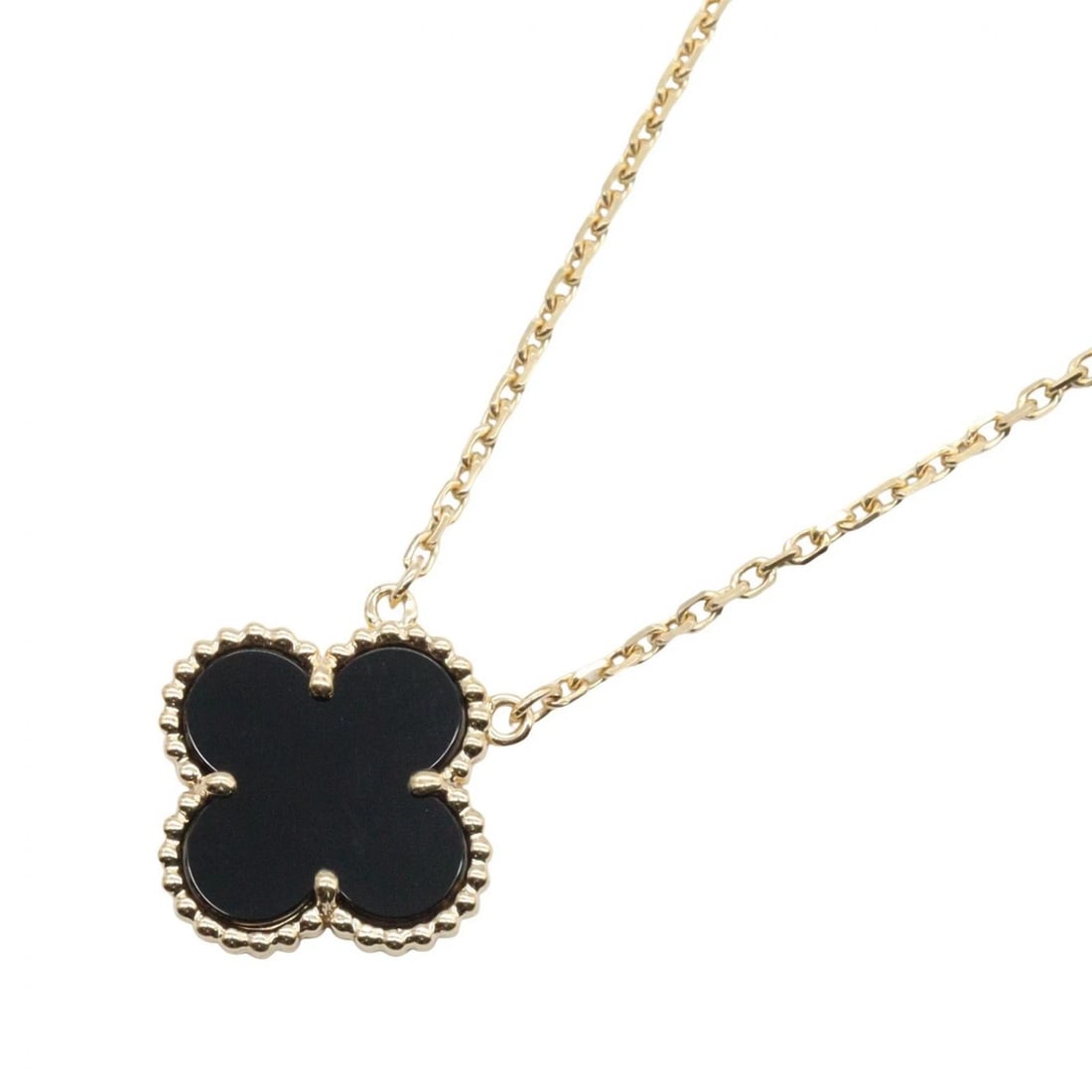 VAN CLEEF & ARPELS ALHAMBRA ONYX NECKLACE (1 of 4)