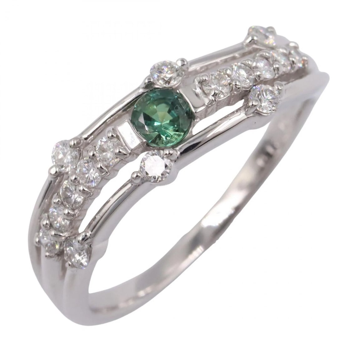 JEWELRY ALEXANDRITE DIAMOND RING 18KWG: JEWELRY Alexandrite Diamond Ring 18KWG Brand: JEWELRY Type: Ring Material: K18WG?White Gold? Main Stone/Creation Natural Color: White Gold Size: 7.5 US Accessories: None Accessories Notice