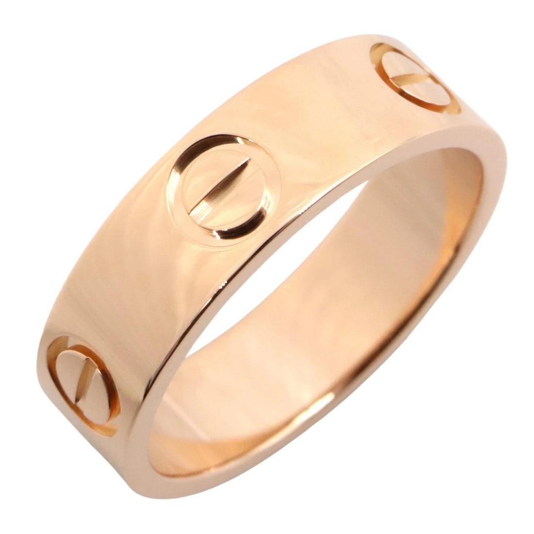 CARTIER LOVE RING 18KRG PINK ROSE GOLD: CARTIER Love Ring 18KRG Pink Rose Gold Brand: CARTIER Type: Ring Material: K18PG?Rose Gold? Color: Rose Gold Size: 5.25 - 5.5 US Accessories: None Accessories Notice: When purchasing pre-o