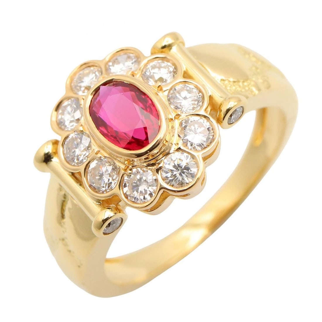 JEWELRY RUBY RING 18KYG YELLOW GOLD RED (1 of 4)
