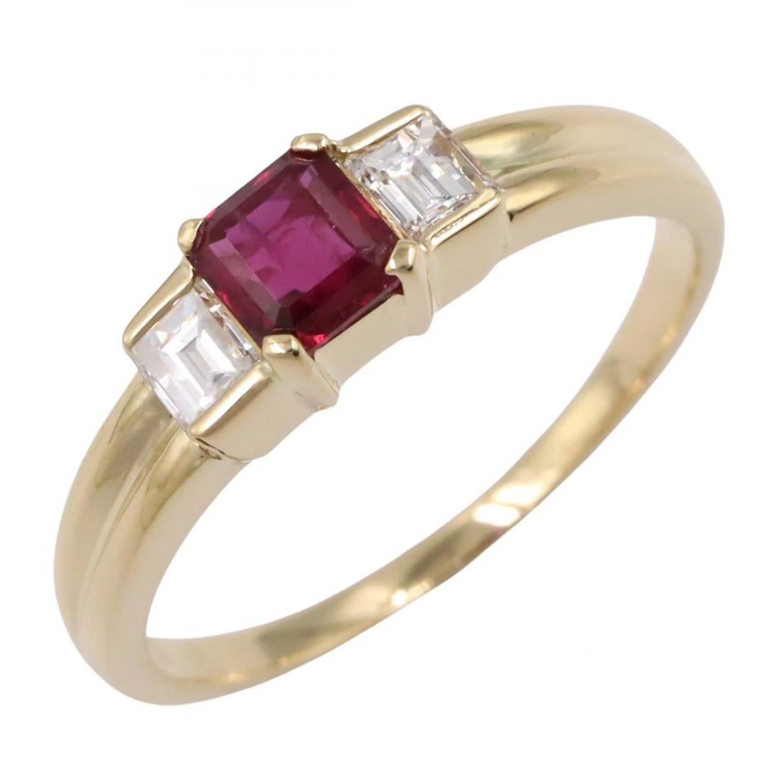 JEWELRY RUBY DIAMOND RING 18KYG (1 of 3)