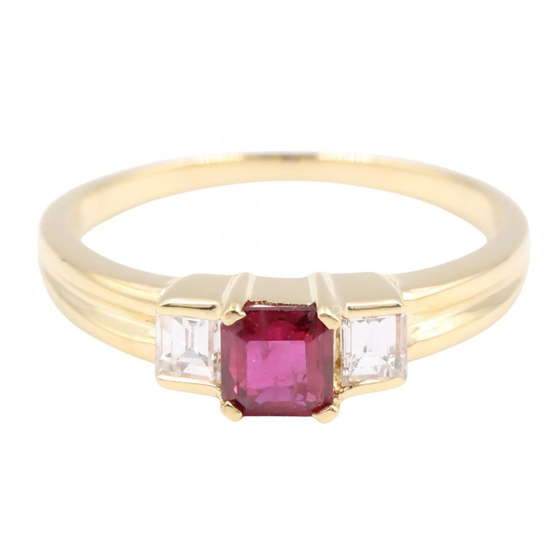 JEWELRY RUBY DIAMOND RING 18KYG - 2
