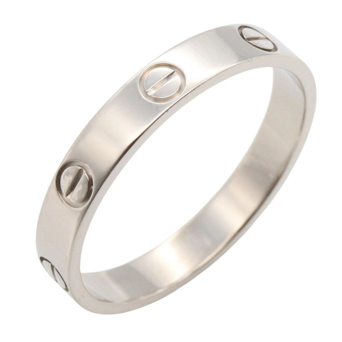 CARTIER MINI LOVE RING 18KWG: CARTIER Mini Love Ring 18KWG Brand: CARTIER Type: Ring Material: K18WG?White Gold? Color: White Gold Size: 9 US Accessories: None Accessories Notice: When purchasing pre-owned goods, please
