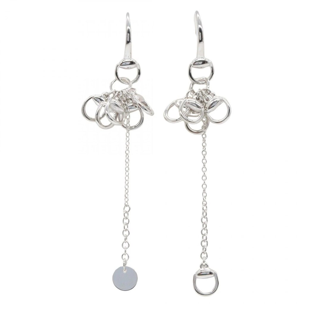 GUCCI HORSEBIT DROP HOOK PIERCED EARRINGS: GUCCI Horsebit Drop Hook Pierced earrings Brand: GUCCI Type: Pierced earrings Material: K18WG?White Gold? Color: White Gold Size: Size 65mm x 10mm(2.6" x 0.4") Accessories: None Accessorie