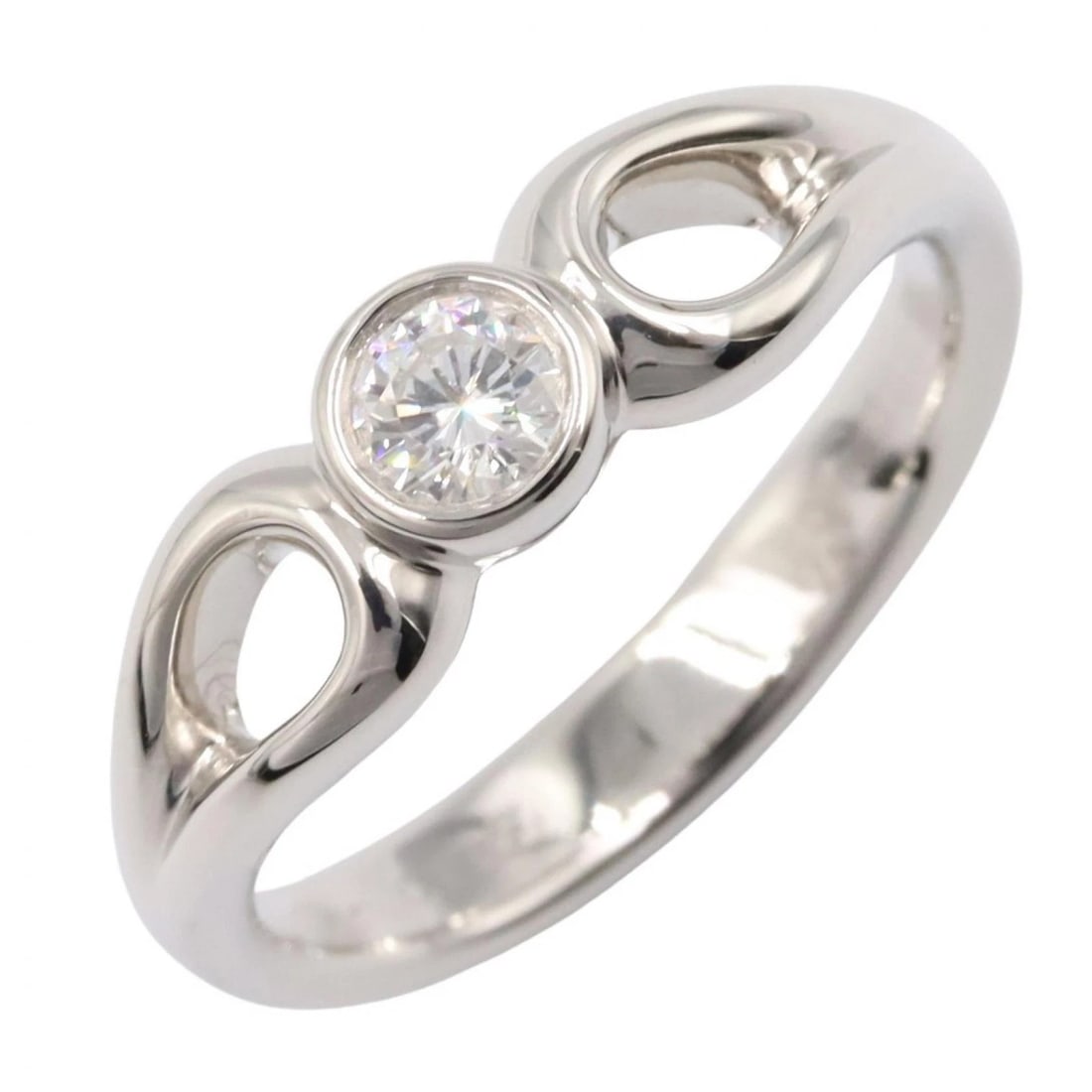 TIFFANY?CO DOUBLE OPEN DEER DROP 1PD RING: TIFFANY?CO Double Open Deer Drop 1PD Ring Brand: TIFFANY?CO Type: Ring Material: Pt950 Platinum Color: Platinum Size: 4.75 - 5 US Accessories: None Accessories Notice: When purchasing