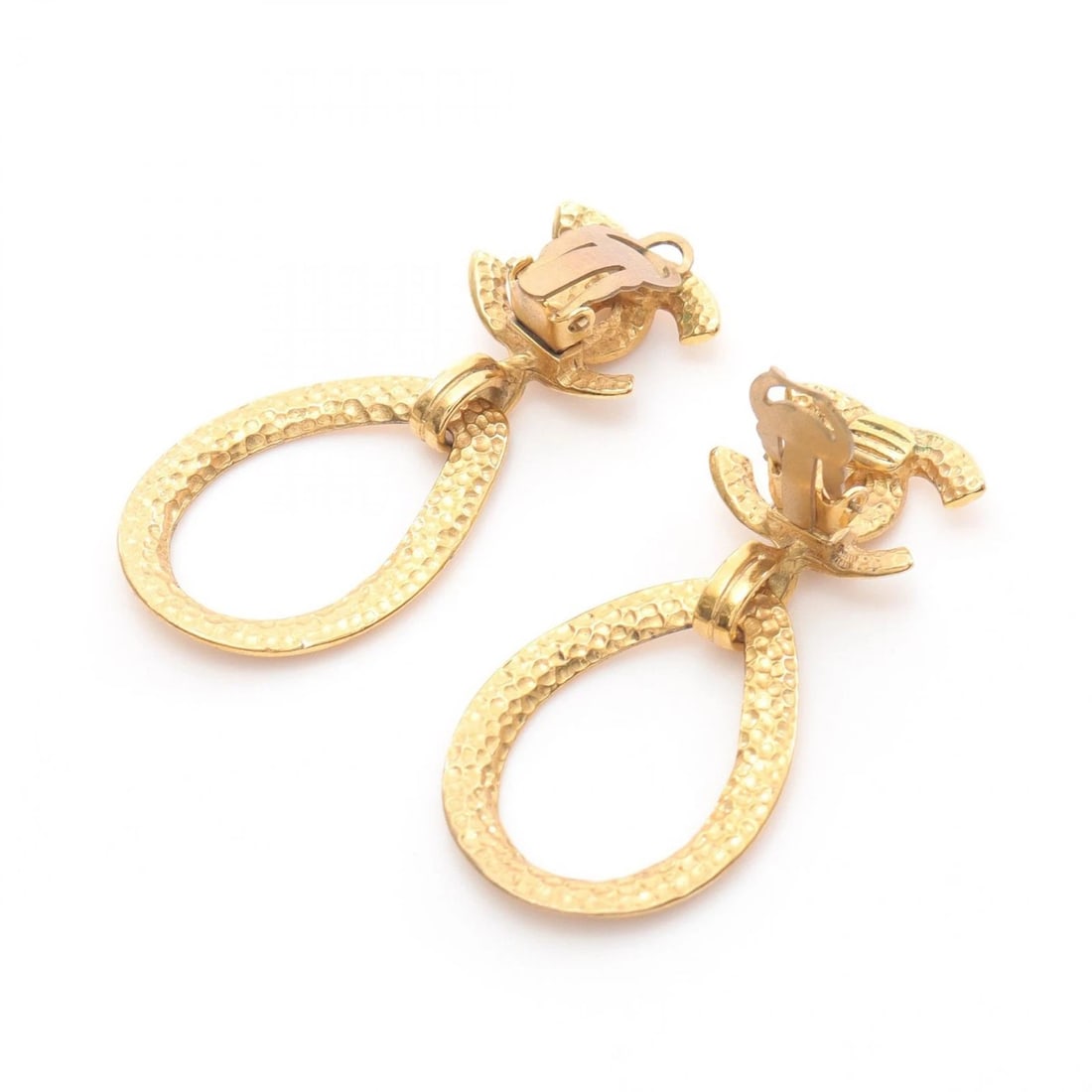 CHANEL COCO MARK EARRING GOLD PLATED - 2