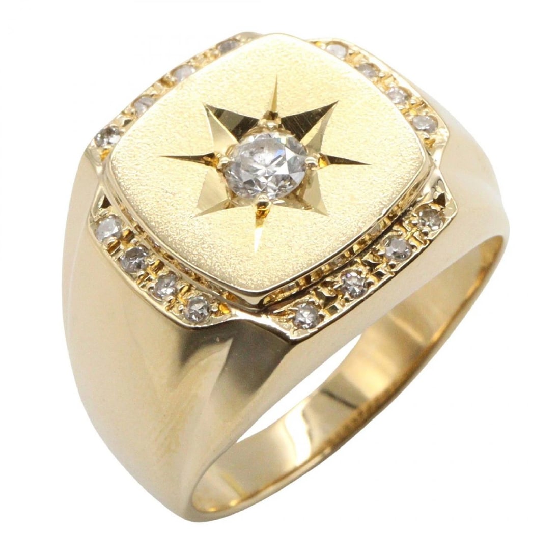 JEWELRY DIAMOND RING 18KYG YELLOW GOLD: JEWELRY Diamond Ring 18KYG Yellow Gold Brand: JEWELRY Type: Ring Material: K18 (Yellow Gold) Main Stone/Creation Natural Color: Yellow Gold Size: 6.75 - 7 US Accessories: None Accessories