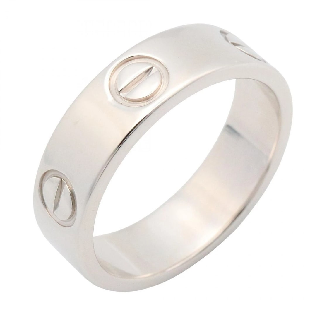 CARTIER LOVE RING 18KWG WHITE GOLD: CARTIER Love Ring 18KWG White Gold Brand: CARTIER Type: Ring Material: K18WG?White Gold? Color: White Gold Size: 6 US Accessories: None Accessories Notice: When purchasing pre-owned goods,