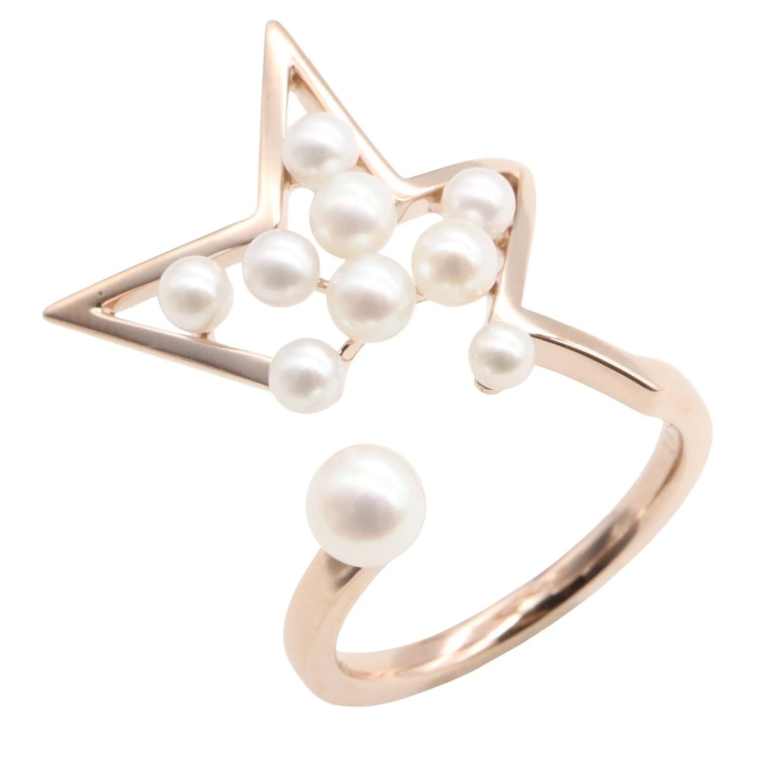 TASAKI ABSTRACT STAR RING PEARL 18KPG PINK ROSE GOLD (1 of 4)