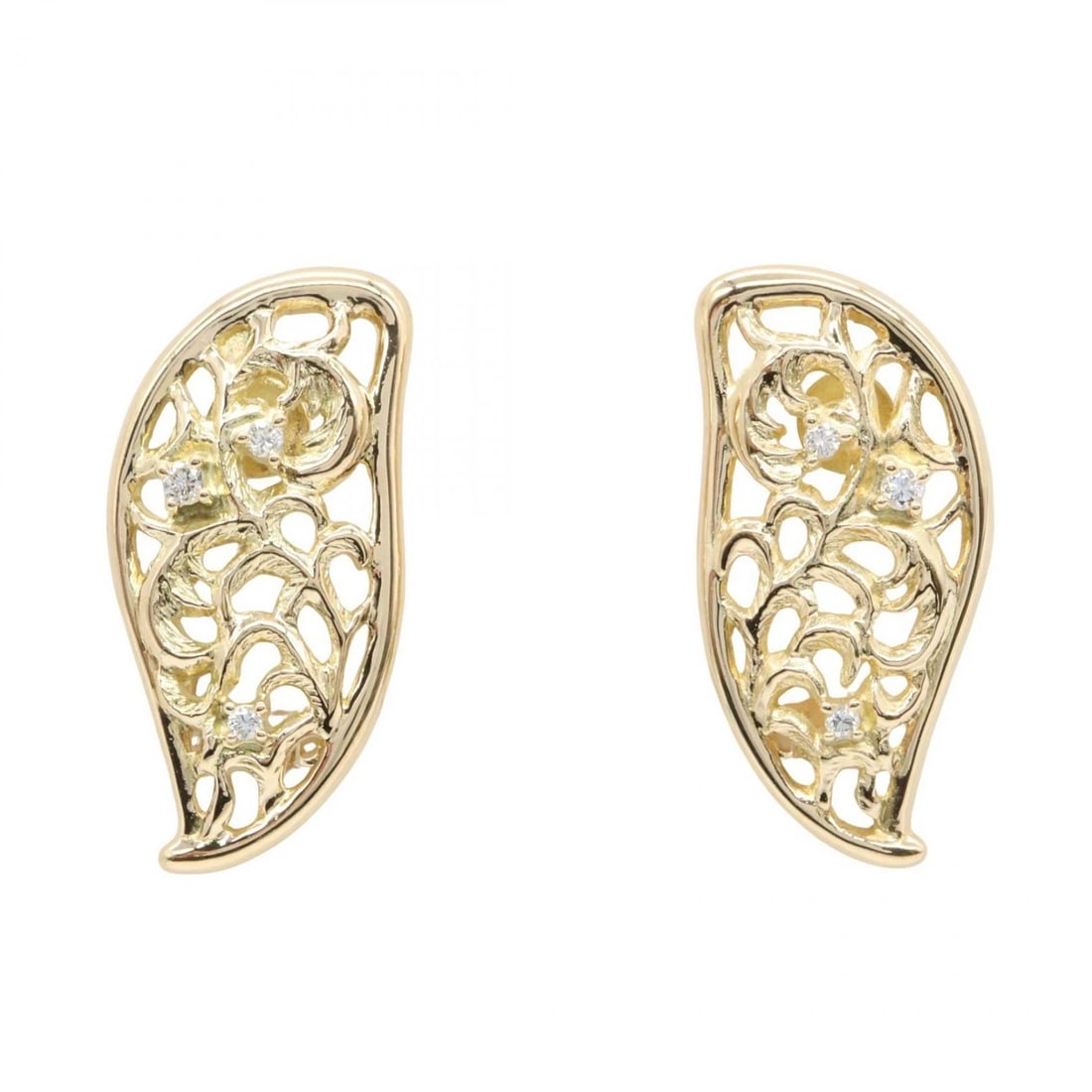 TASAKI EARRING 3P DIAMOND 18KYG YELLOW GOLD: TASAKI Earring 3P Diamond 18KYG Yellow Gold Brand: TASAKI Type: Earring Material: K18 (Yellow Gold) Color: Yellow Gold Size: Size 26mm x 12mm(1.0" x 0.5") Accessories: None Accessories Not
