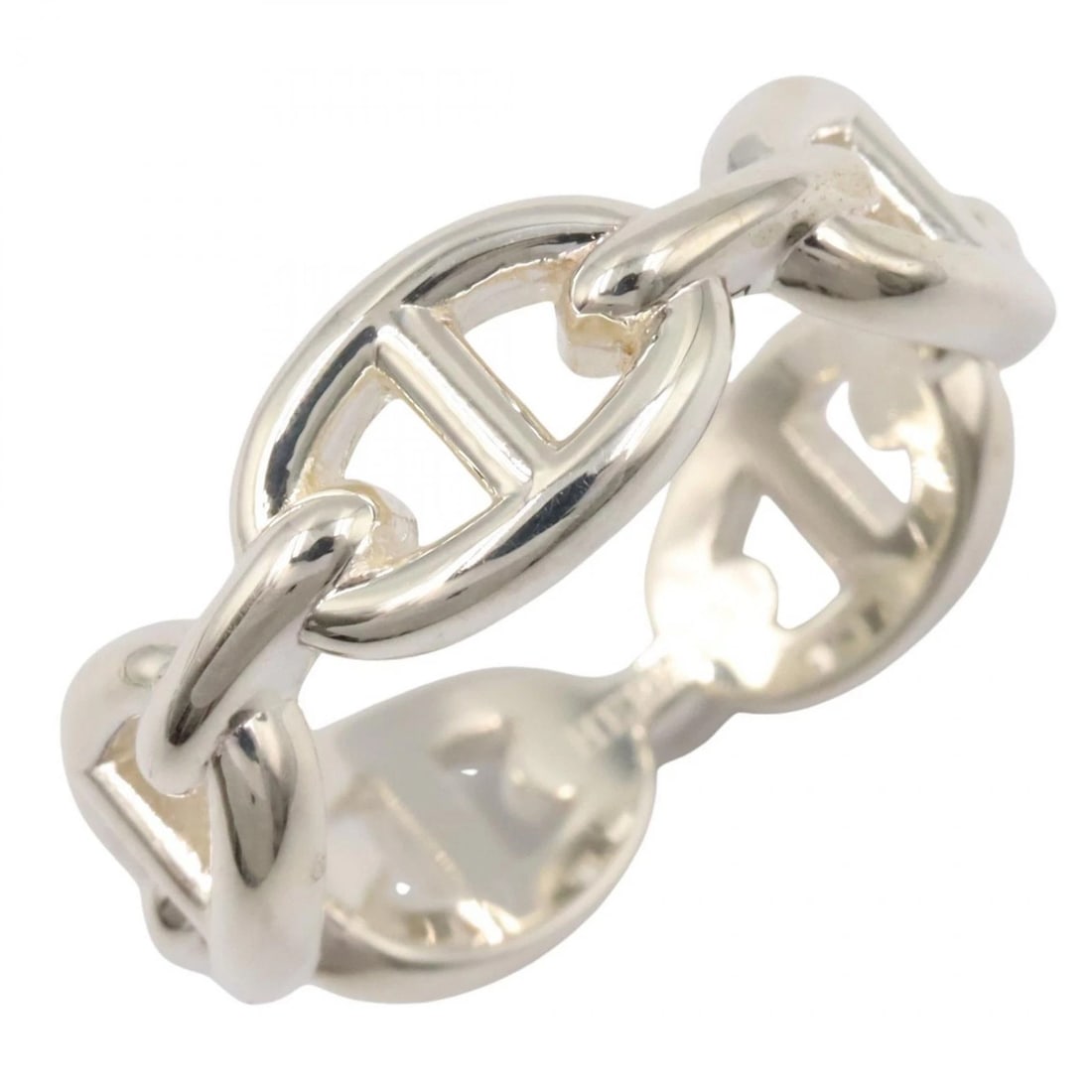 HERMES ENCHAINEE PM RING SILVER925: HERMES Enchainee PM Ring Silver925 Brand: HERMES Type: Ring Material: Silver925 Color: Silver??ish colors Size: 7.75 - 8 US Accessories: None Accessories Notice: When purchasing pre-owned