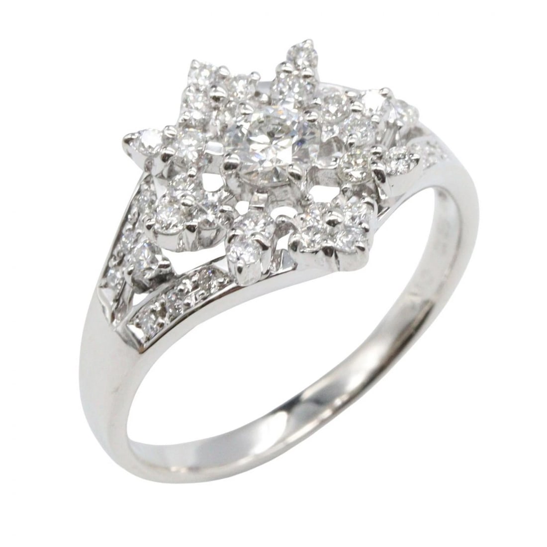 JEWELRY DIAMOND RING 18KWG WHITE GOLD CLEAR: JEWELRY Diamond Ring 18KWG White Gold Clear Brand: JEWELRY Type: Ring Material: K18WG?White Gold? Color: White Gold Size: 8.75 - 9 US Accessories: None Accessories Notice: When purchasing