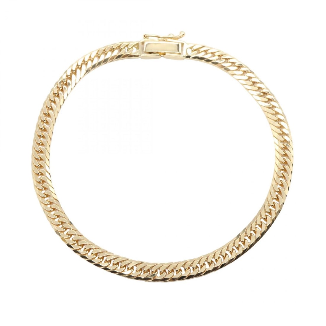 JEWELRY TRIPLE 8 SIDE FLAT LINK CURB CHAIN BRACELET: JEWELRY Triple 8 Side Flat Link Curb Chain Bracelet Brand: JEWELRY Type: Bracelet Material: K18 (Yellow Gold) Color: Yellow Gold Size: Size Band Length?17cm(6.7") Accessories: None