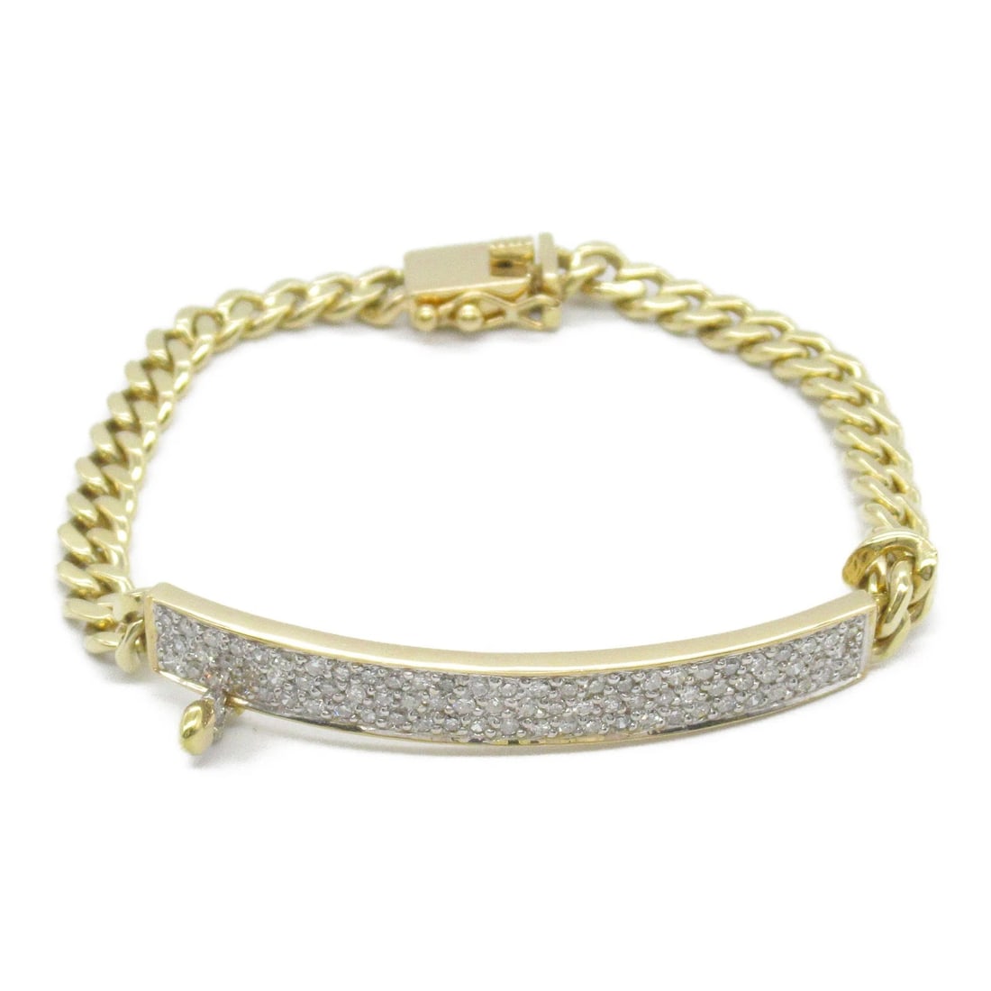 JEWELRY DIAMOND BRACELET 18KYG YELLOW GOLD: JEWELRY Diamond Bracelet 18KYG Yellow Gold Brand: JEWELRY Type: Bracelet Material: K18 (Yellow Gold) Color: Yellow Gold Size: Size Band Length?17cm(6.7") Motif W?48mm x H?6mm(1.9" x 0.2") Accesso