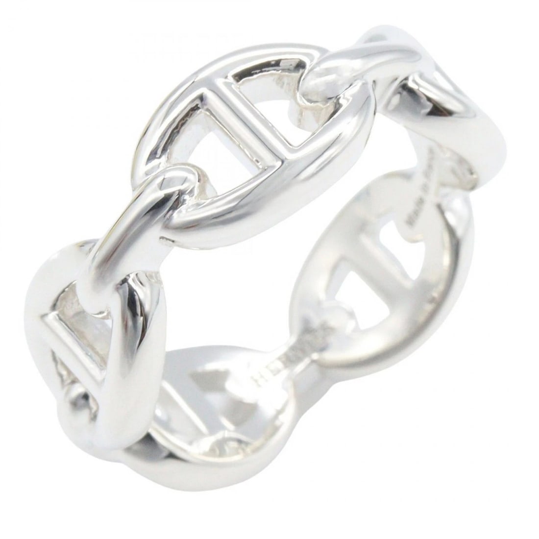 HERMES CHAINE DANCRE RING PM SILVER925: HERMES Chaine dancre Ring PM Silver925 Brand: HERMES Type: Ring Material: Silver925 Color: Silver Size: 5.5 - 5.75 US Accessories: None Accessories Notice: When purchasing pre-owned goods,