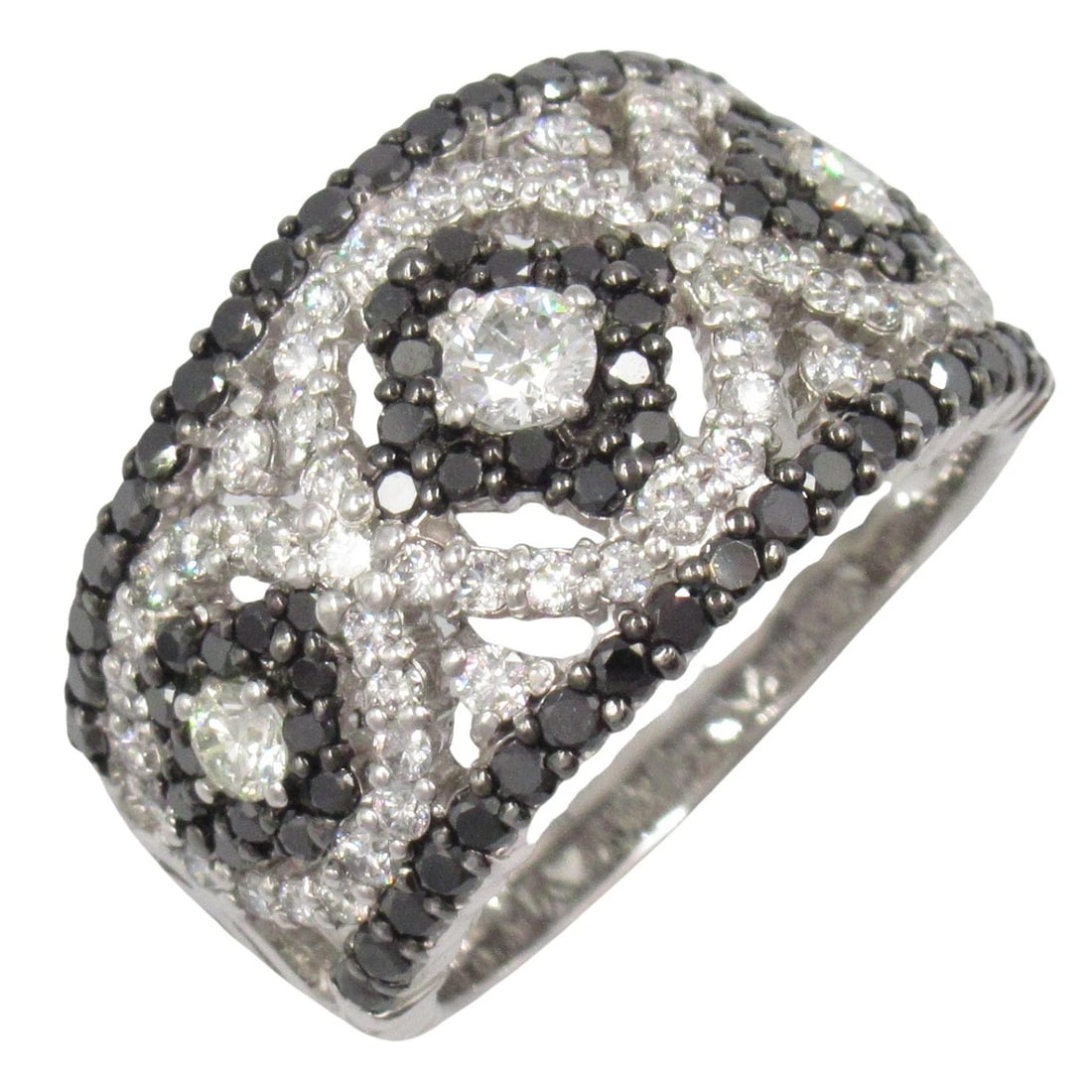 JEWELRY DIAMOND RING 18KWG WHITE GOLD BLACK (1 of 4)