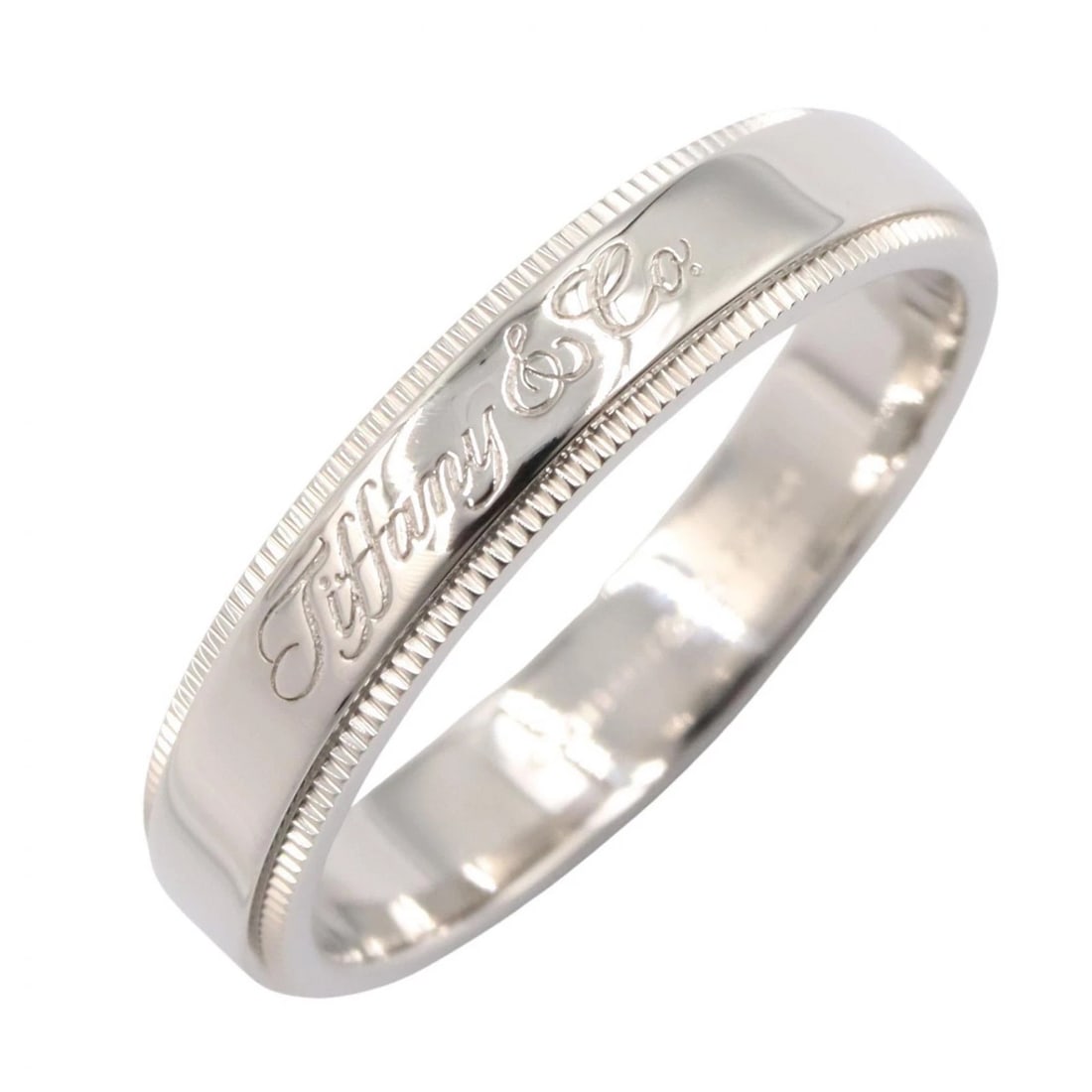 TIFFANY?CO NOTES MILGRAIN RING PT950: TIFFANY?CO Notes Milgrain Ring Pt950 Brand: TIFFANY?CO Type: Ring Material: Pt950 Platinum Color: Silver??ish colors Size: 7.5 - 7.75 Accessories: None Accessories Notice: When purchasing