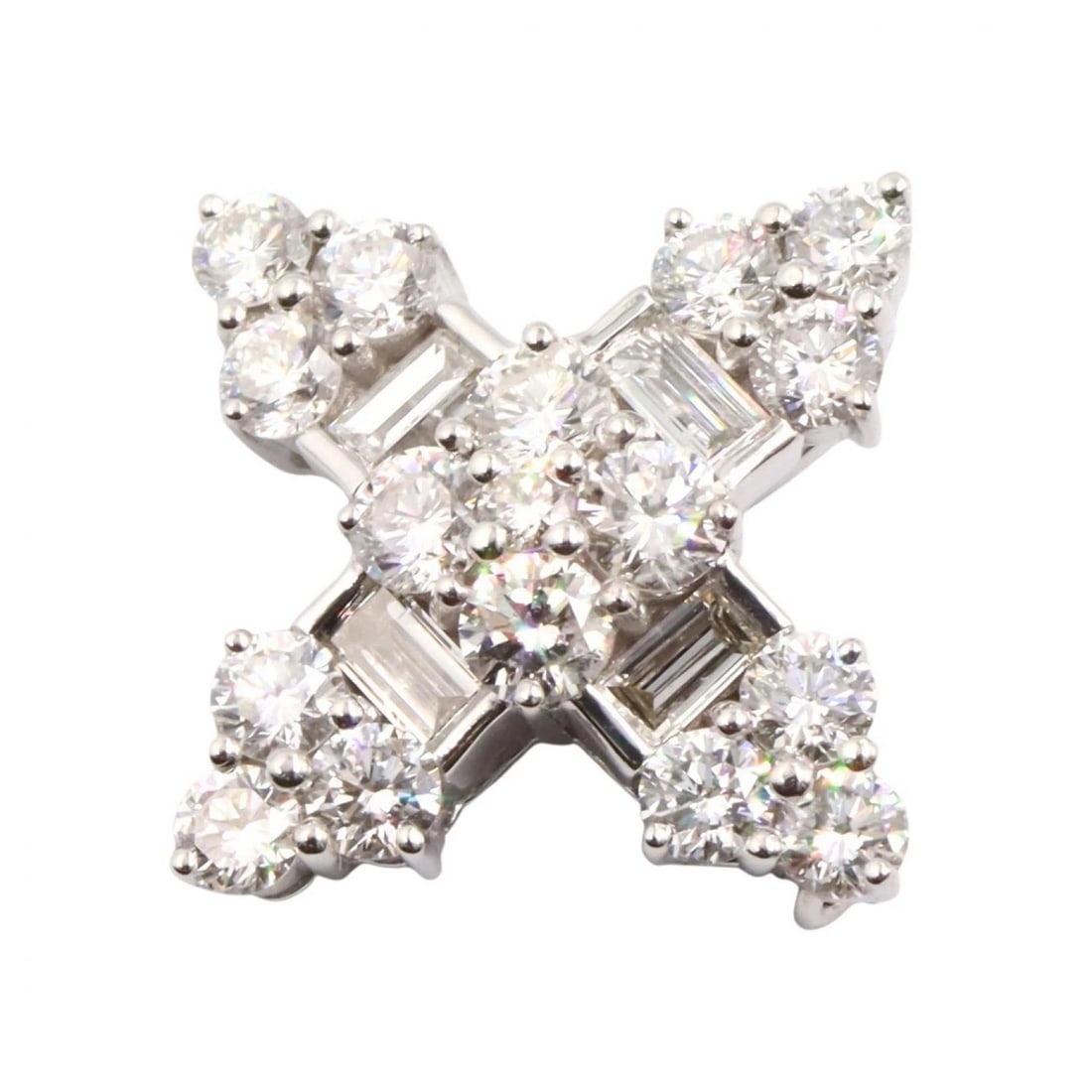 JEWELRY DIAMOND BROOCH PIN 18KWG: JEWELRY Diamond Brooch Pin 18KWG Brand: JEWELRY Type: Brooch Material: K18WG?White Gold? Color: Silver??ish colors × Clear??ish colors Size: Size 21mm x 21mm(0.8" x 0.8") Accessories: None