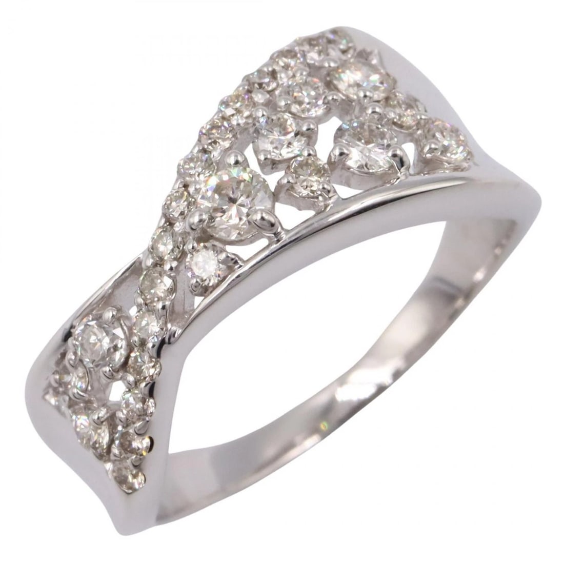 JEWELRY DIAMOND RING 18KWG WHITE GOLD: JEWELRY Diamond Ring 18KWG White Gold Brand: JEWELRY Type: Ring Material: K18WG?White Gold? Color: Silver??ish colors × Clear??ish colors Size: 5.75 - 6 US Accessories: None Accessories