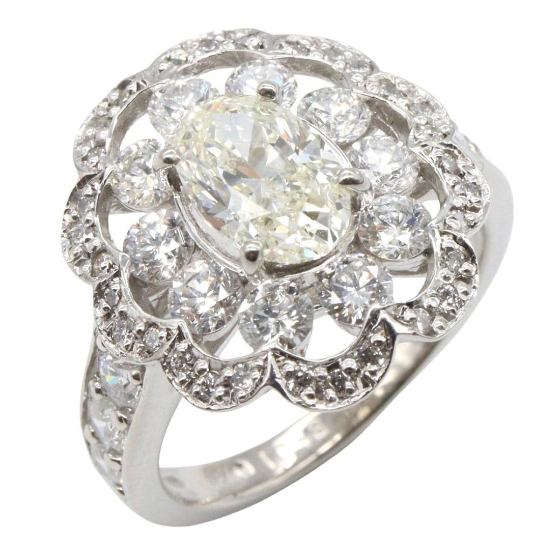 JEWELRY DIAMOND RING PT900 PLATINUM (1 of 3)