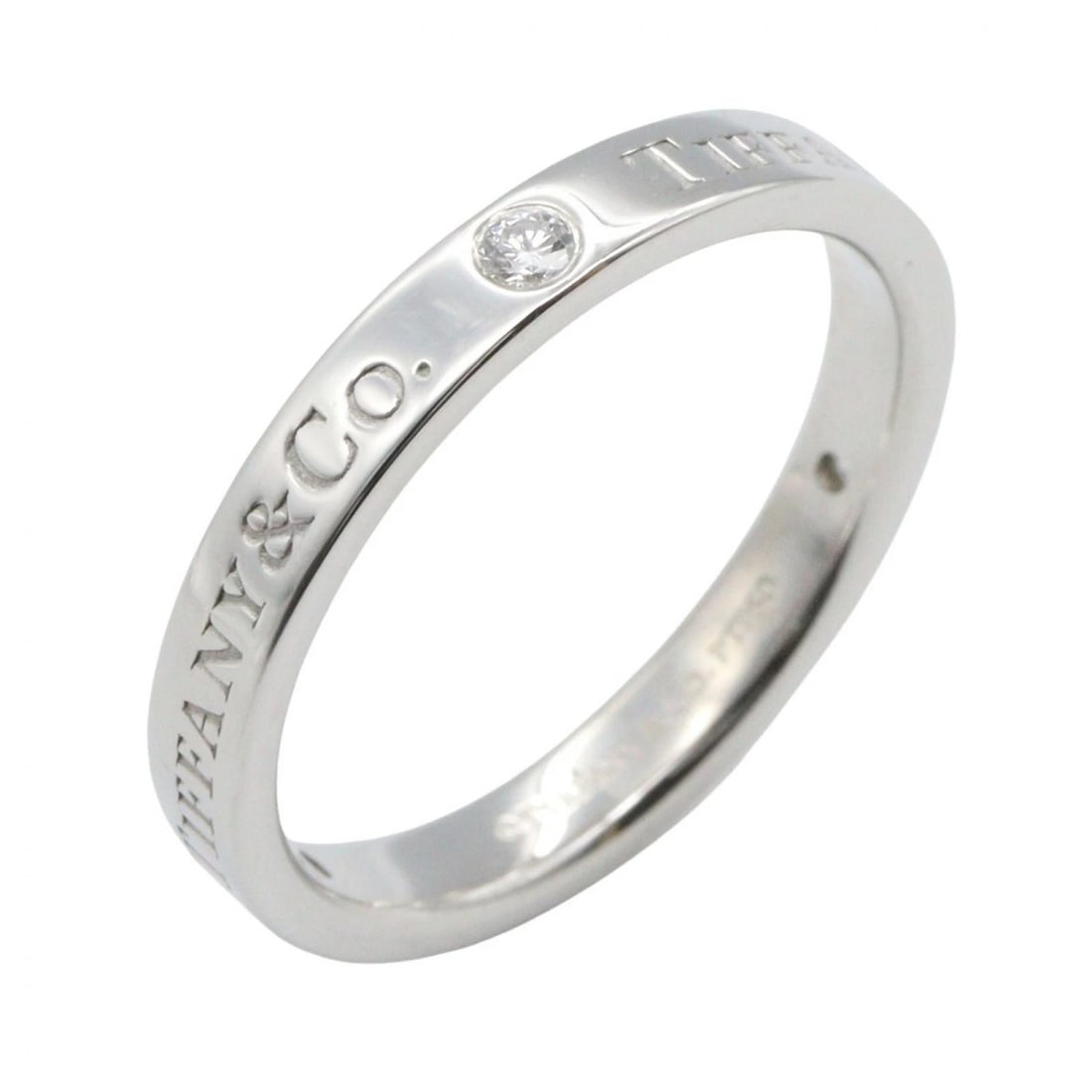 TIFFANY?CO FLAT BAND 3PD RING PT950 PLATINUM (1 of 4)