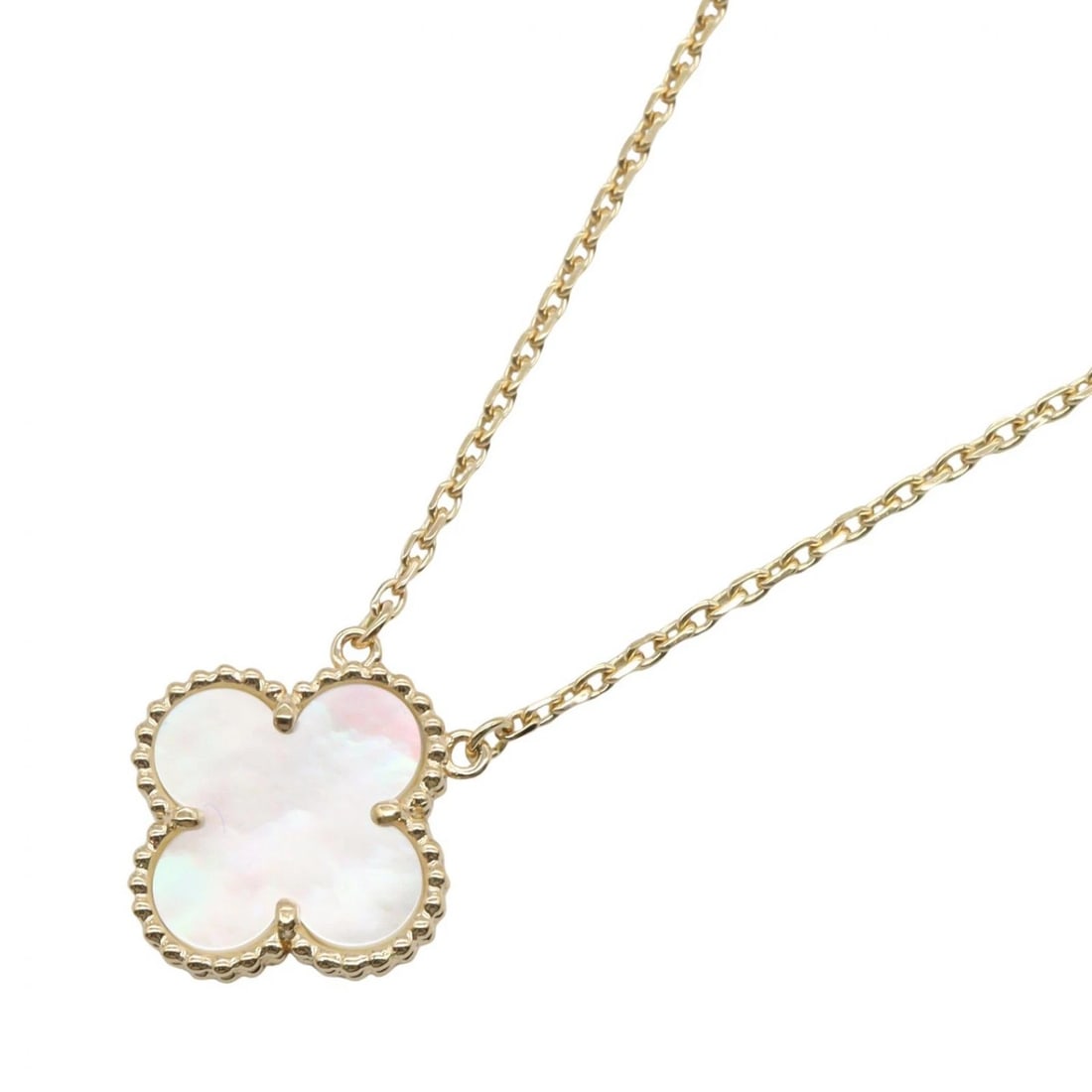 VAN CLEEF & ARPELS ALHAMBRA NECKLACE: Van Cleef & Arpels Alhambra Necklace Brand: Van Cleef & Arpels Type: Necklace Material: K18 (Yellow Gold) Color: Gold??ish colors × White??ish colors Size: Size Neck rotation?36.5/41cm(14.4") Mot