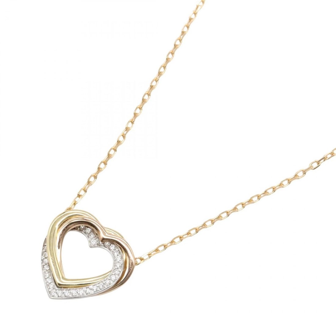 CARTIER TRINITY HEART NECKLACE PENDANT 18KYG: CARTIER Trinity Heart Necklace Pendant 18KYG Brand: CARTIER Type: Necklace Material: K18 (Yellow Gold) Color: Clear??ish colors × Gold??ish colors × Silver??ish colors Size: Size Neck rotation?3