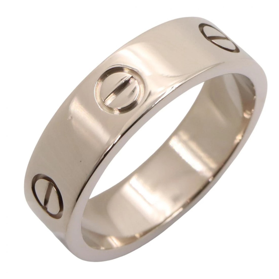 CARTIER LOVE RING 18KWG WHITE GOLD: CARTIER Love Ring 18KWG White Gold Brand: CARTIER Type: Ring Material: K18WG?White Gold? Color: Silver??ish colors Size: 8.75 US Accessories: None Accessories Notice: When purchasing pre-o