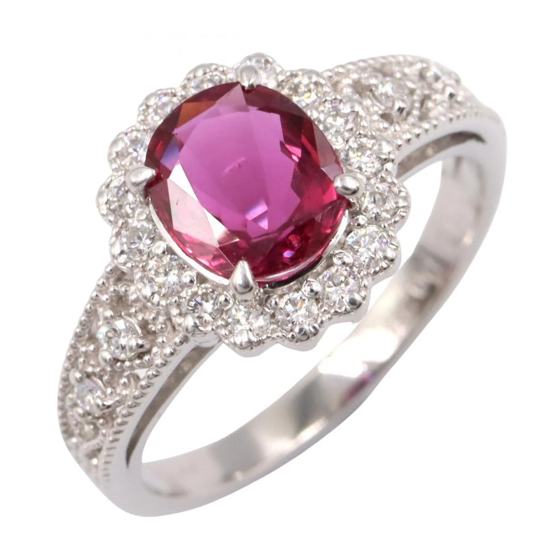 JEWELRY RUBY DIAMOND RING PT900 (1 of 4)