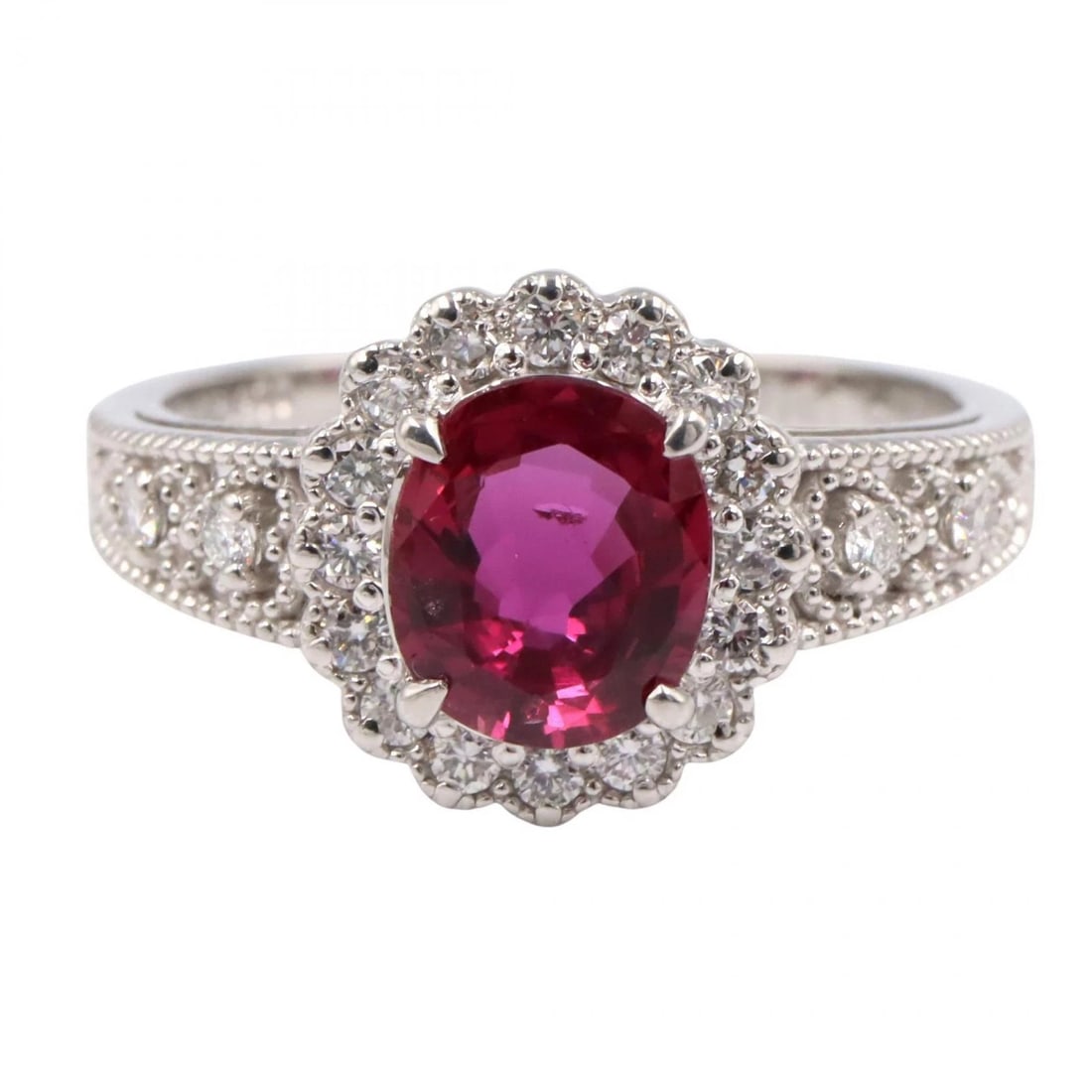 JEWELRY RUBY DIAMOND RING PT900 - 2