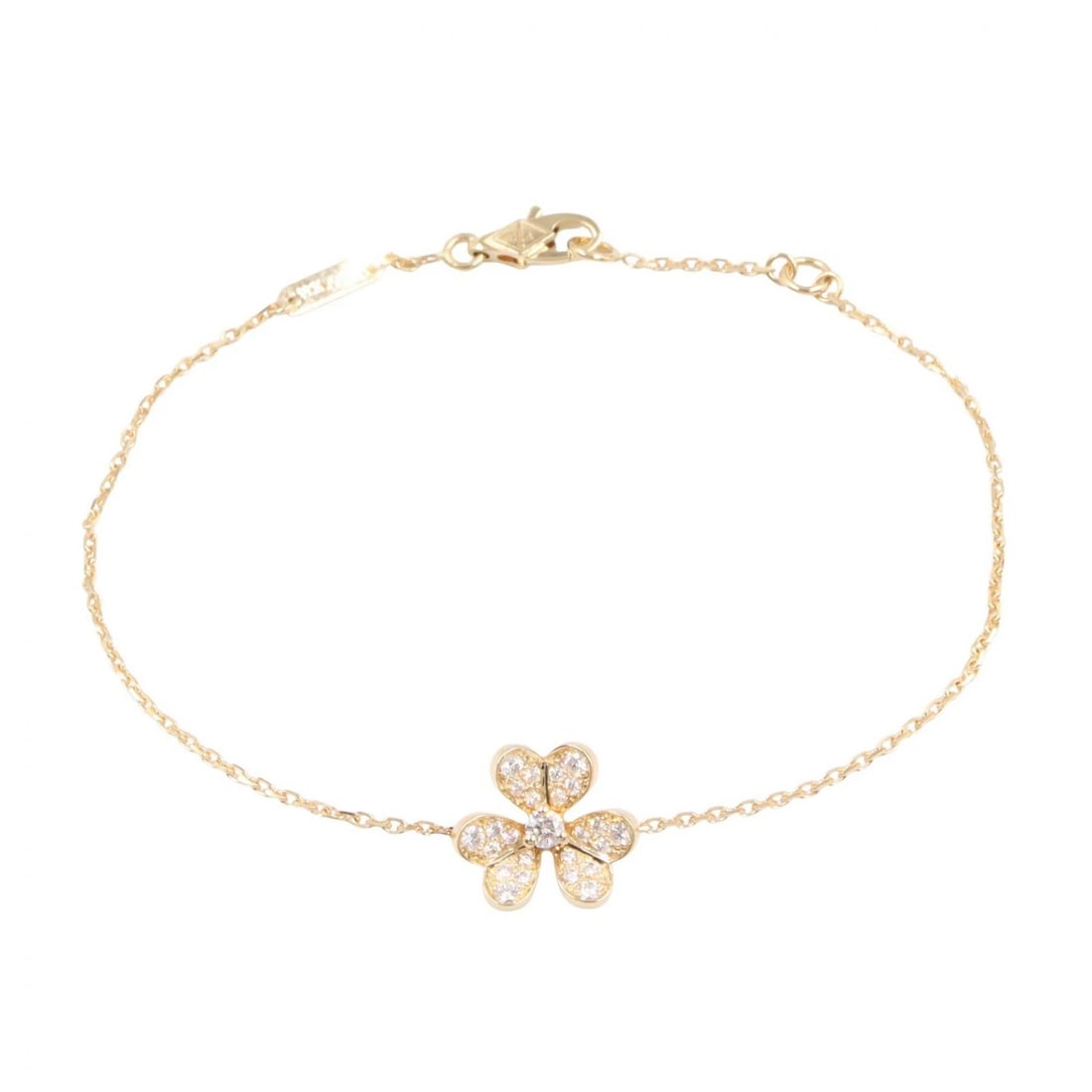 VAN CLEEF & ARPELS FRIVOLE MINI DIAMOND BRACELET: Van Cleef & Arpels Frivole Mini Diamond Bracelet Brand: Van Cleef & Arpels Type: Bracelet Material: K18 (Yellow Gold) Color: Gold??ish colors × Clear??ish colors Size: Size Motif W?11mm x H?11mm(