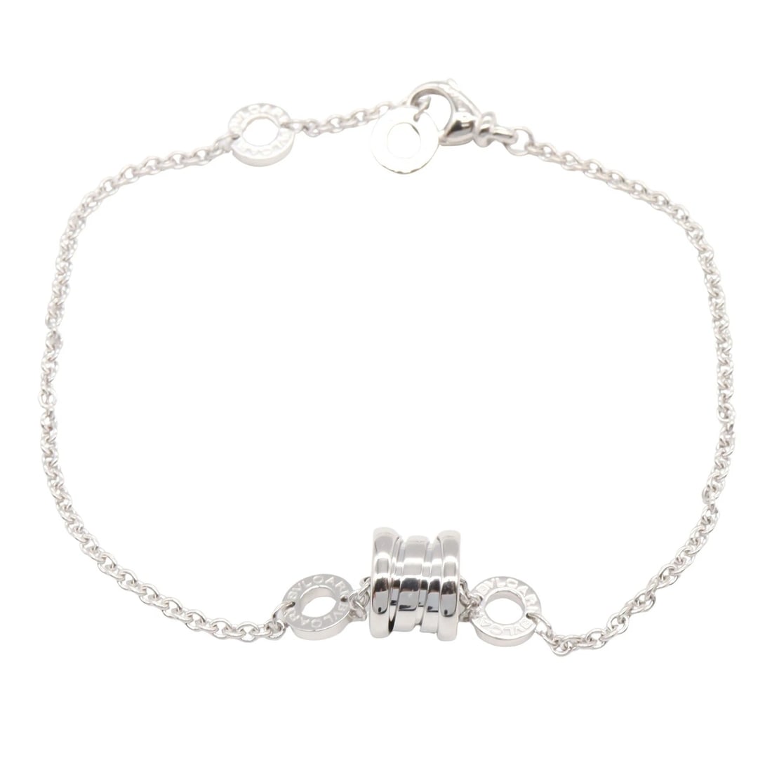 BVLGARI B-ZERO1 ELEMENT BRACELET 18KWG: BVLGARI B-zero1 Element Bracelet 18KWG Brand: BVLGARI Type: Bracelet Material: K18WG?White Gold? Color: Silver??ish colors Size: Size Band Length?16.5/19cm(6.5") Motif W?7mm x H?9mm(0.3" x 0.4")