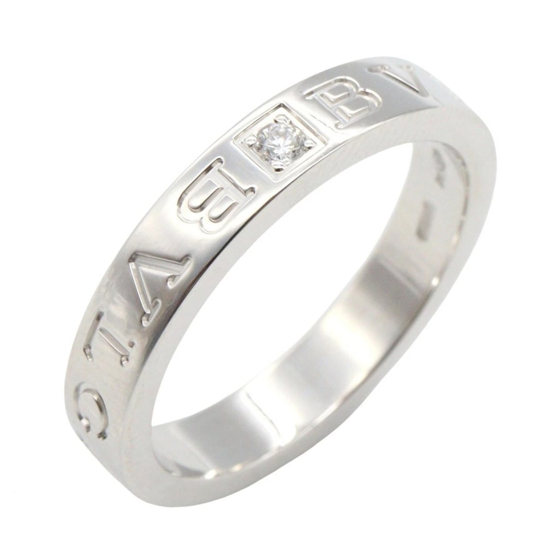 BVLGARI B-ZERO1 RING 1PD DIAMOND 18KWG WHITE GOLD: BVLGARI B-zero1 Ring 1PD Diamond 18KWG White Gold Brand: BVLGARI Type: Ring Material: K18WG?White Gold? Color: Silver??ish colors × Clear??ish colors Size: 8.25 - 8.5 US Accessories: None