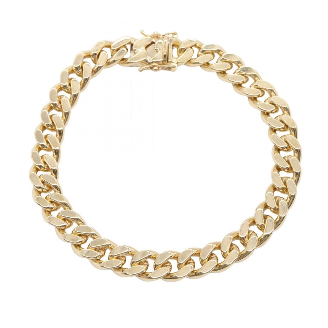 JEWELRY SINGLE 2 SIDE FLAT LINK CHAIN BRACELET (1 of 5)