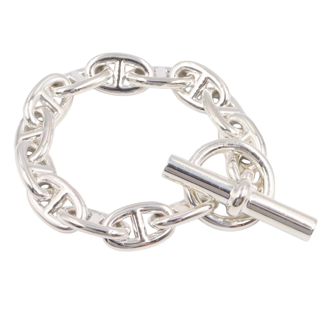 HERMES CHAINE DANCRE MM 13 LINKS BRACELET: HERMES Chaine dancre MM 13 links Bracelet Brand: HERMES Type: Bracelet Material: Silver925 Color: Silver??ish colors Size: Size Band Length?14cm(5.5") Accessories: None Accessories Notice: