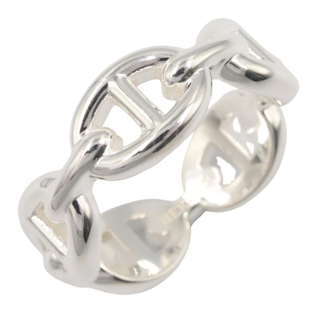 HERMES CHAINE D'ANCRE ENCHAINEE PM RING SILVER925: HERMES Chaine d'Ancre Enchainee PM Ring Silver925 Brand: HERMES Type: Ring Material: Silver925 Color: Silver??ish colors Size: 6 - 6.25 US Accessories: None Accessories Notice: When purcha