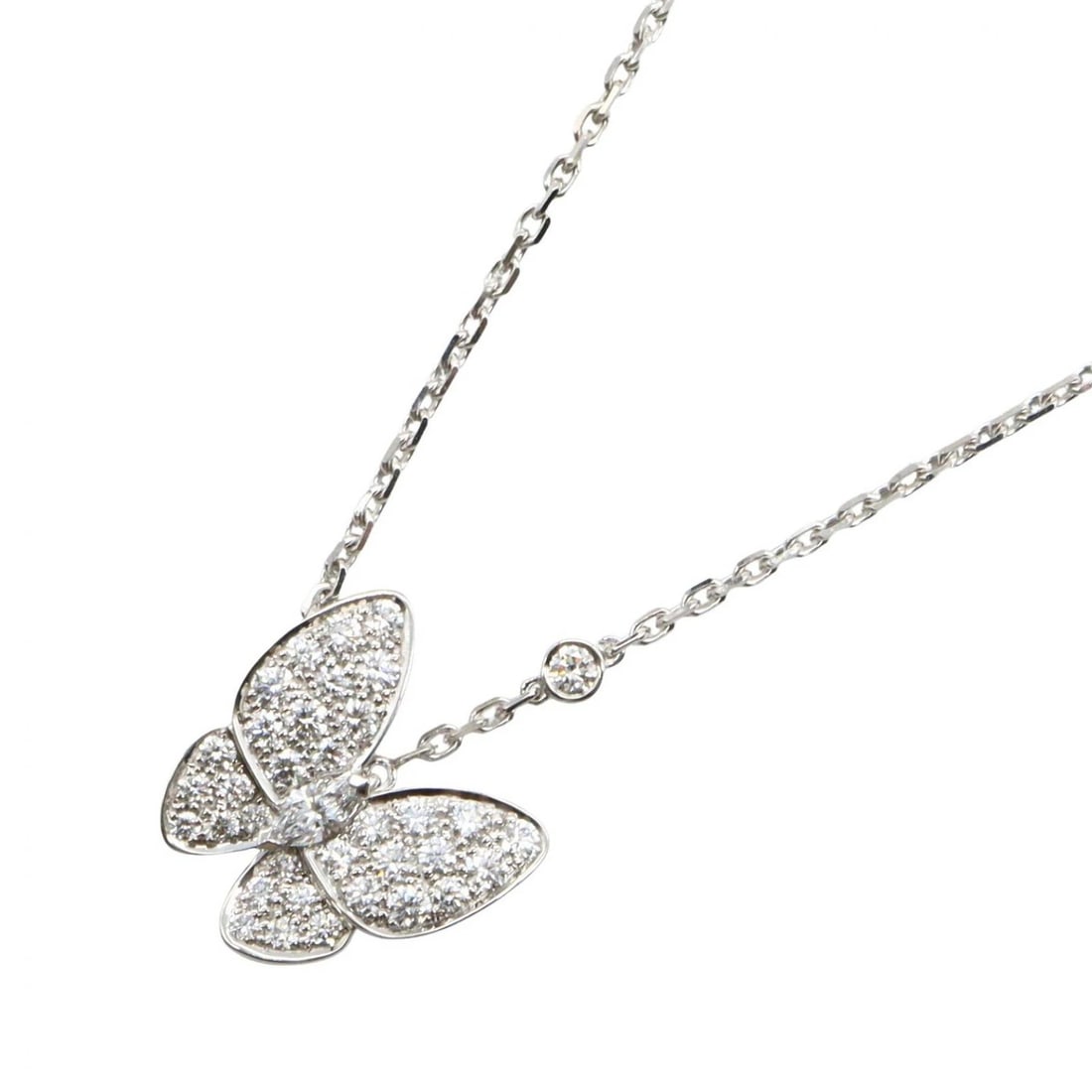 VAN CLEEF & ARPELS DE PAPILLON DIAMOND NECKLACE: Van Cleef & Arpels De Papillon Diamond Necklace Brand: Van Cleef & Arpels Type: Necklace Material: K18WG?White Gold? Color: Silver??ish colors × Clear??ish colors Size: Size Neck rotation?37.5/41