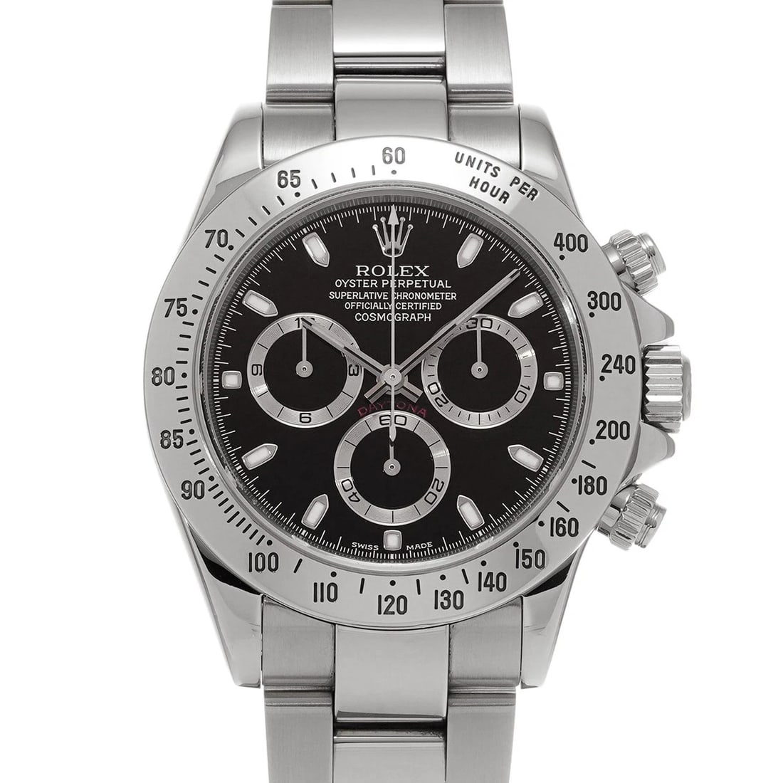 ROLEX COSMOGRAPH DAYTONA BLACK WATCH: ROLEX Cosmograph Daytona black Watch Brand: ROLEX Type: Wristwatch Material: Band Material Stainless steel, Case Material Stainless steel Color: Dial Color black Size: ??Case? H/about 40mm